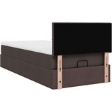 vidaXL Otomanski posteljni okvir z vzmetnico rjav 80x200 cm blago, (21608572) | Shoptok.si