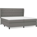  Box spring postelja z vzmetnico temno siva 200x200 cm blago, (20726975) | Shoptok.si