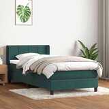 Box spring postelja z vzmetnico temno zelena 90x220 cm žamet, (21792966) Cene