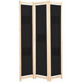 Sobna pregrada s 3 panela od tkanine 120 x 170 x 4 cm crna | shoptok.hr