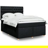 vidaXL Box spring posteljni z vzmetnico črn 140x190 cm blago | Shoptok.si