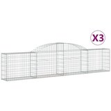 Obokana gabionska košara 3 kosi 300x30x60/80cm pocinkano železo | Shoptok.si