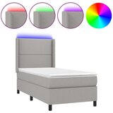  Box spring postelja z vzmetnico LED sv. siva 100x200 cm blago, (20726684) | Shoptok.si