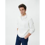 Koton Half Zipper Sweatshirt Basic Stand Collar Ribbed Long Sleeve cene