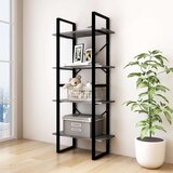 Ormarić za knjige s 4 razine sivi 60x30x140 cm masivna borovina | shoptok.hr