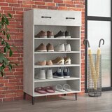 The Living Store Omarica za čevlje betonsko siva 60x35x105 cm konstruiran les - Omarica Za Čevlje, (21434038) Cene