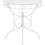  Bočni starinski stolić polukružni metalni 72x36x74 cm srebrni | shoptok.hr