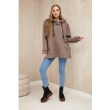 Kesi Insulated sweatshirt with zipper on the side of the mocha | shoptok.hr