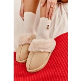 PS1 Women's Slippers with Faux Fur Light Beige Pinky