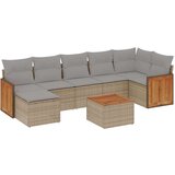  8-dijelni set vrtnih sofa od poliratana s jastucima bež | shoptok.hr