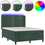  The Living Store Box spring postelja z vzmetnico LED tem. zelena 140x200cm žamet - Box Spring Postelja, (21489110) | Shoptok.si