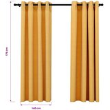  Zavjese za zamračivanje s prstenima 2 kom žute 140 x 175 cm | shoptok.hr