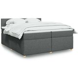 VidaXL Box spring postelja z vzmetnico temno siva 200x200 cm blago Slike