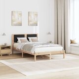  Krevetni okvir s tapiciranim uzglavljem Crna 120 x 200 cm Smeđa | Shoptok.si