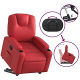 Naslanjač s funkcijo vstajanja rdeče umetno usnje | Shoptok.si