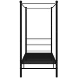  Posteljni okvir z ogrodjem za baldahin črn kovinski 90x200 cm, (20606141) | Shoptok.si