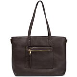 Shelvt Dark brown handbag with gold elements | shoptok.hr