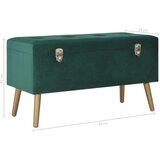 vidaXL klupa s pretincem za pohranu 80 cm zelena baršunasta | shoptok.hr