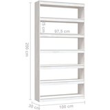 vidaXL knjižna omara za razdelitev prostora bela 100x30x200 cm | Shoptok.si