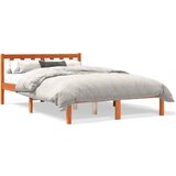vidaXL Posteljni okvir voščeno rjav 140x190 cm trdna borovina Cene