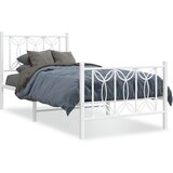 vidaXL Kovinski posteljni okvir z vzglavjem in vznožjem bel 80x200 cm | Shoptok.si