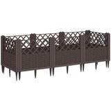  Vrtna sadilica s klinovima smeđa 123,5x43,5x43,5 cm PP | shoptok.hr