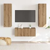  3-dijelni zidni TV ormarić Artisan hrast izrađen od drveta | shoptok.hr
