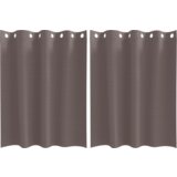 vidaXL Zavese z zavesami 2 pcs Temno rjava 140 x 140 cm Poliester | Shoptok.si