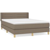 Maison Chic Box spring postelja - Vzmetna postelja z vzmetnico taupe 140x190 cm blago SL13995, (21882347) | Shoptok.si