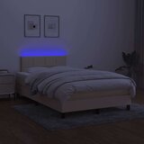  Box spring postelja z vzmetnico LED krem 120x200 cm blago, (20724873) | Shoptok.si