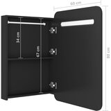  LED kupaonski ormarić s ogledalom crni 60 x 11 x 80 cm | shoptok.hr