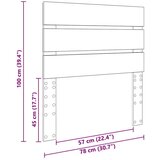  Uzglavlje s uzglavljem Bijelo 75 cm Konstruirano drvo | shoptok.hr