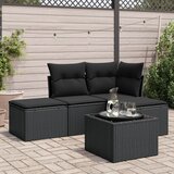 Maison Chic Seti vrtnega pohištva - Vrtna garnitura - Vrtni pohištvo set 5-delna z blazinami črn poli ratan, (21818258) | Shoptok.si