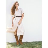 Reserved Midi haljina od mješavine lana - bež | shoptok.hr