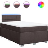 vidaXL Box spring postelja z vzmetnico temno rjava 120x190 cm blago, (21304430) Cene