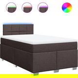 vidaXL Krevet box spring s madracem tamnosmeđi 120 x 190 cm od tkanine | shoptok.hr