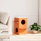 vidaXL Kuća za mačke voštano smeđa 43x43x60 cm od masivne borovine | shoptok.hr