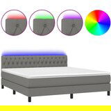 The Living Store Box spring postelja z vzmetnico LED temno siva 160x200 cm blago - Box Spring Postelja, (21519889) | Shoptok.si