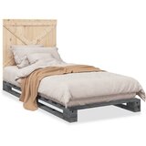  Okvir za krevet s uzglavljem sivi 90x200 cm masivna borovina | shoptok.hr