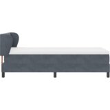 vidaXL postelja z box springom in vzmetnico temno siva 90x200 cm, žamet | Shoptok.si