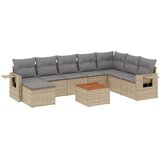 Maison Chic Seti vrtnega pohištva - Vrtna garnitura 9-delna z blazinami bež poli ratan, (21796525) | Shoptok.si