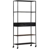 In Knjižna omarica 90x35x180 cm robusten mangov les in železo | Shoptok.si