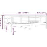  Dnevni ležaj bijeli od masivne borovine 90 x 190 cm | shoptok.hr