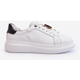 VINCEZA Women's Leather Sneakers with Bear White Mirven | Shoptok.si