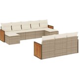 vidaXL 10-dijelni set vrtnih sofa s jastucima bež od poliratana | shoptok.hr