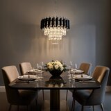  Luster na lancu CRISTAL 5xE14/10W/230V crna/mat hrom | Eponuda.com