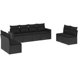  8-dijelni set vrtnih sofa od poliratana s jastucima crni Crna 66 x 62 x 69 cm | Shoptok.si