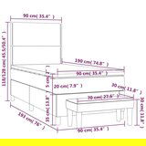 Box spring krevet s madracem svjetlosivi 90x190 cm baršunasti | shoptok.hr