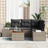  Sjedeća garnitura za vrt 5 kom. Siva poliratan 209 x 154 x 69 cm | shoptok.hr