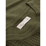 Ombre Structured knitted shirt for men - olive | Shoptok.si